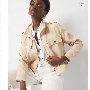 NWT White House Black Market Pret Relaxed Utility Jacket warm sand size XL